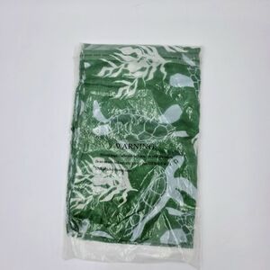 Fused Hawaii Pareo Sarong Green Sea Turtle Print Cover‎ Up Swim Beach Wrap NWT